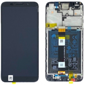 Huawei Y5p 2020 ekranas (juodas) (su rėmeliu ir baterija) (service pack) (originalus)