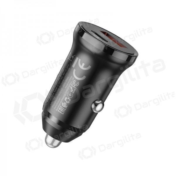 Įkroviklis automobilinis Borofone BZ18A USB-A/Type-C PD20W+QC3.0 (juodas) Įkroviklis automobilinis Borofone BZ18A USB-A/Type-C PD20W+QC3.0 (juodas)