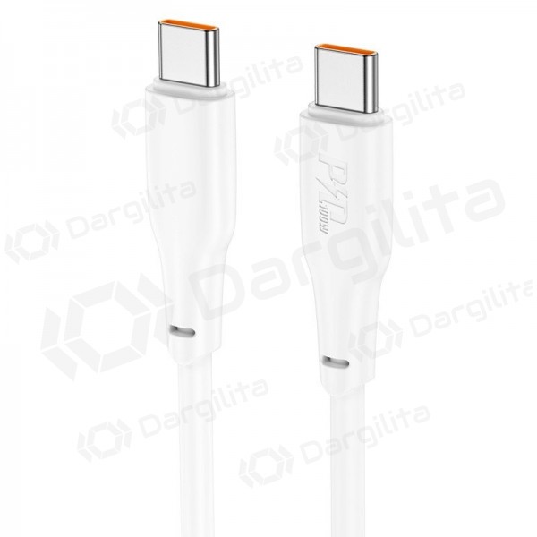 USB-C laidas Hoco X93 USB-C į USB-C 1 m 100 W baltas