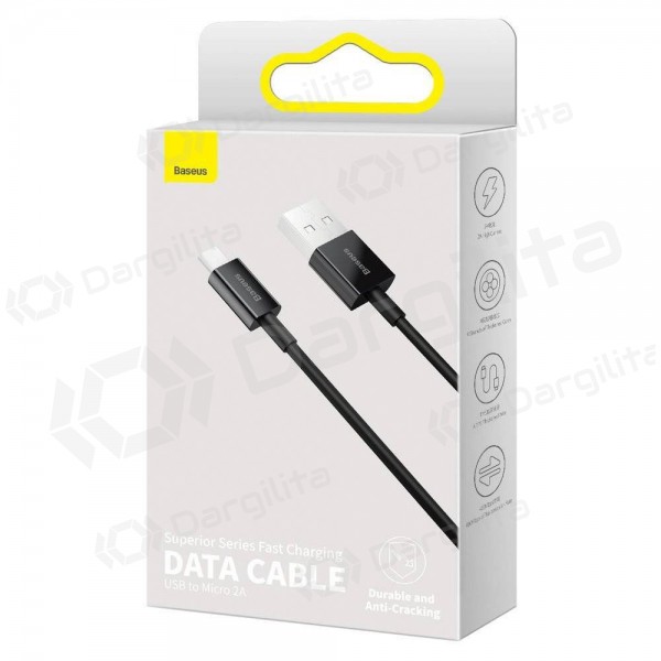 USB kabelis Baseus Superior microUSB 2A 2.0m (juodas) CAMYS-A01