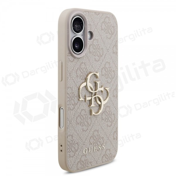 Apple iPhone 17 dėklas "Guess PU 4G Metal Logo" (rožinis)