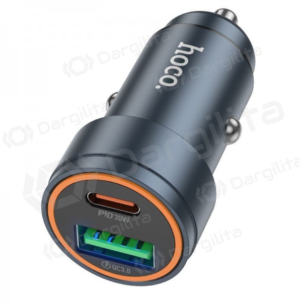 Automobilinis telefono įkroviklis Hoco Z57A 30 W USB-C + USB-A