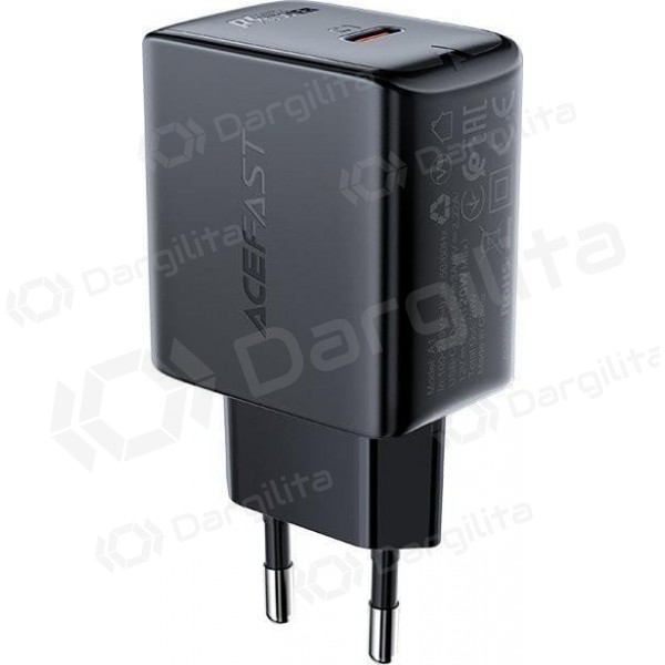 Telefono įkroviklis Acefast A1 20 W USB-C PD PPS QC4+ AFC FCP juodas