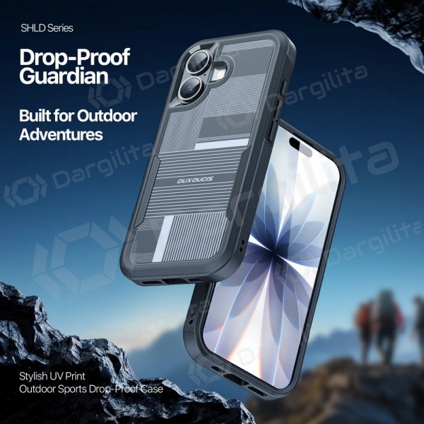 Apple iPhone 17 dėklas "Dux Ducis Shld" juodas (Contour Pattern)