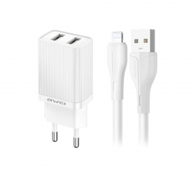 Telefono įkroviklis Awei C15L-EU 10 W 2xUSB-A Lightning baltas
