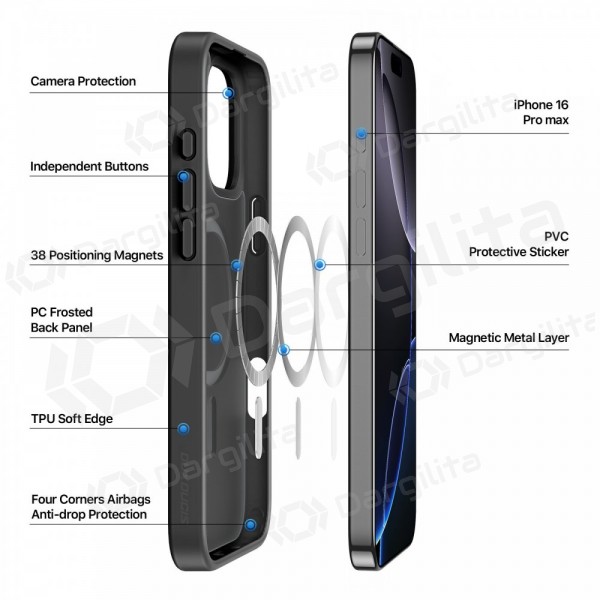 Apple iPhone 16 Pro Max dėklas "Dux Ducis Yind" (juodas)