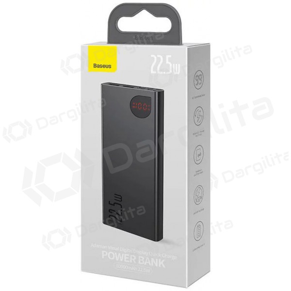 Išorinė baterija Power Bank Baseus Adaman 22.5W 10000mAh juoda PPAD070001
