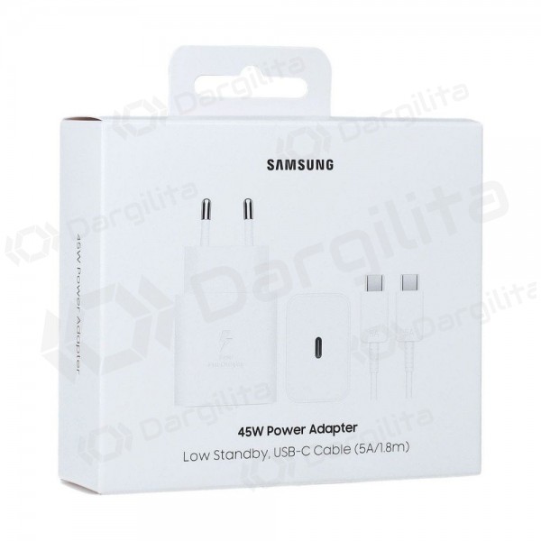 Telefono įkroviklis Samsung EP-T4511 45 W USB-C PPS Super Fast Charging baltas