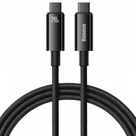 USB-C laidas Baseus Tungsten CAWJ040001 USB-C į USB-C 1 m 240 W juodas