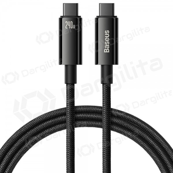 USB-C laidas Baseus Tungsten CAWJ040001 USB-C į USB-C 1 m 240 W juodas