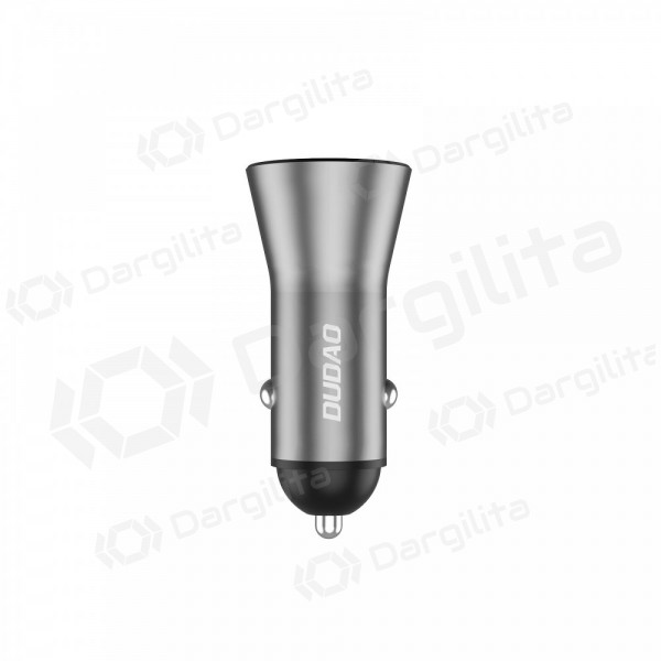 Automobilinis telefono įkroviklis Dudao R4Max 55 W USB-C + USB-A pilkas