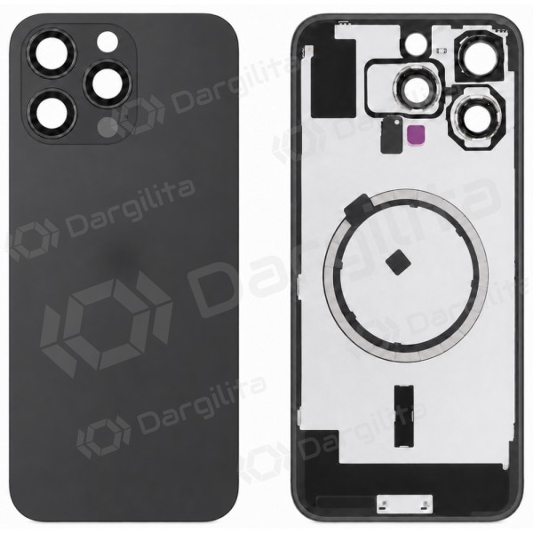 Apple iPhone 16 Pro Max galinis dangtelis (juodas) (Premium)