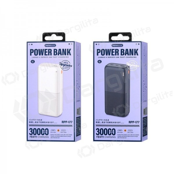 Išorinė baterija (Power Bank) Remax RPP-177 30000 mAh 12 W, juoda