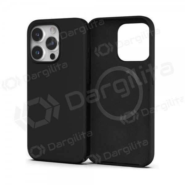 Apple iPhone 16 Pro dėklas "Mag Silicone Case" (juodas)