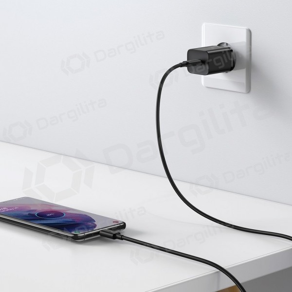Telefono įkroviklis Baseus Super Si TZCCSUP-L01 25 W USB-C su USB-C laidu 1 m juodas