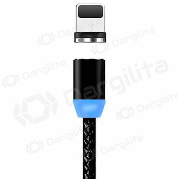 USB kabelis Magnetic Lightning 1.0m (juodas)