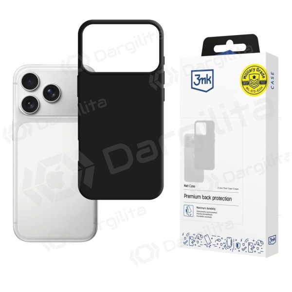 Apple iPhone 17 Pro Max dėklas "3MK Matt Case" (juodas)