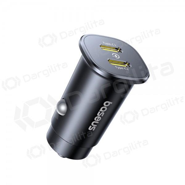 Automobilinis įkroviklis Baseus GoTrip 30 W 2xUSB-C PD QC PPS juodas