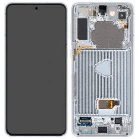 Samsung Galaxy S21+ ekranas (sidabrinis) (su rėmeliu) (originalus)