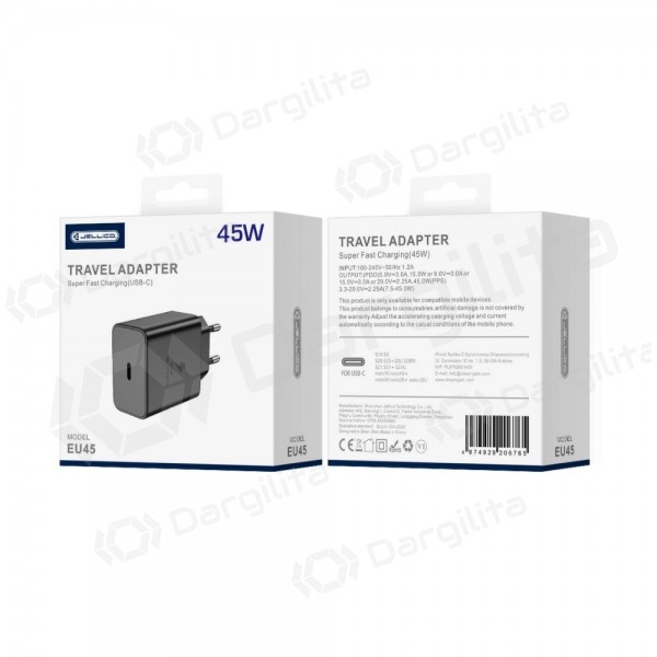 Telefono įkroviklis Jellico EU45 45 W USB-C juodas