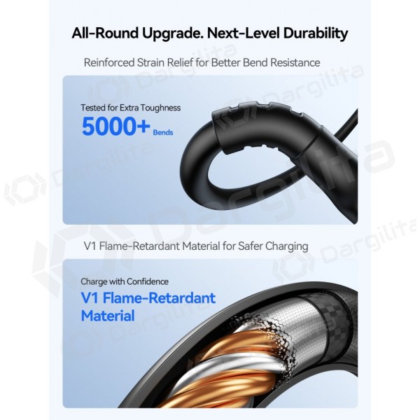 USB-C laidas Joyroom S-A61 USB-C į USB-C + Lightning + Micro USB 1.2 m įkrovimui juodas