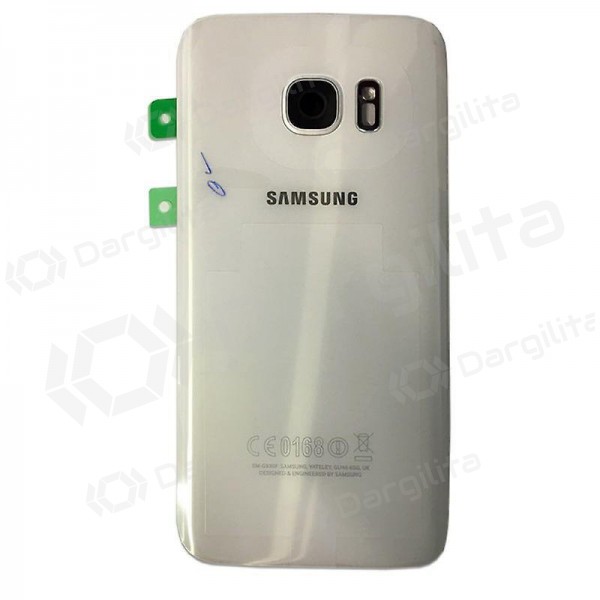 Samsung G930F Galaxy S7 galinis baterijos dangtelis (baltas) (naudotas grade A, originalus)