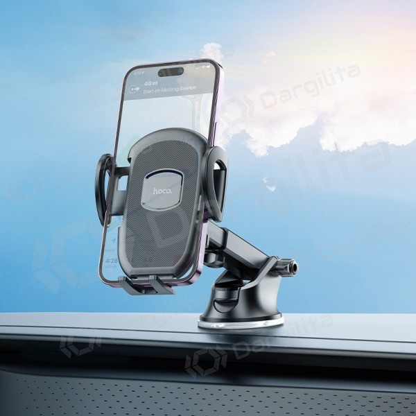 Automobilinis telefono laikiklis Hoco H9 ant prietaisų skydelio 4.7–7 col.