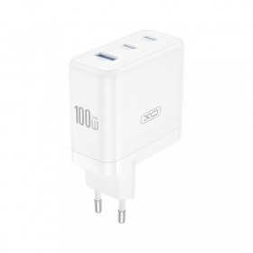 Telefono įkroviklis XO CE35 100 W 2x USB-C + USB-A baltas