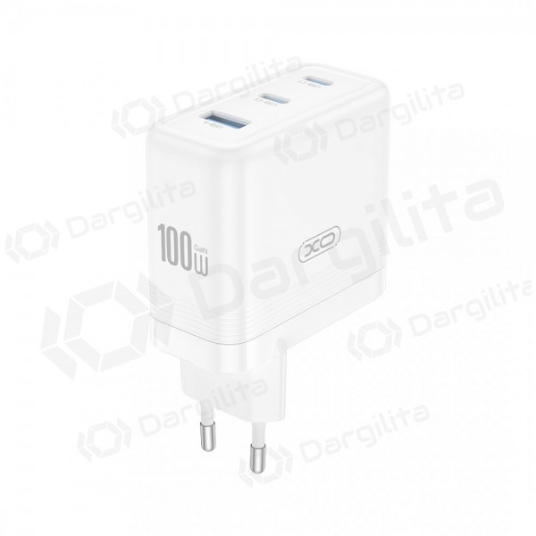 Telefono įkroviklis XO CE35 100 W 2x USB-C + USB-A baltas