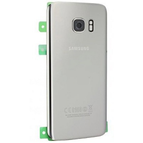 Samsung G930F Galaxy S7 galinis baterijos dangtelis (sidabrinis) (naudotas grade B, originalus)