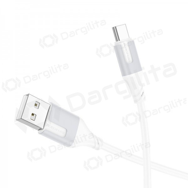 USB-C laidas Borofone BX101 USB-A į USB-C 1 m baltas