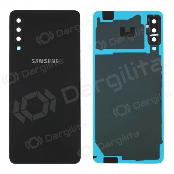 Samsung A750 Galaxy A7 (2018) galinis baterijos dangtelis (juodas) (naudotas grade A, originalus)