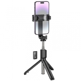Asmenukių lazda trikojis Borofone BY11 telefonui iki 0.7 m Bluetooth juoda