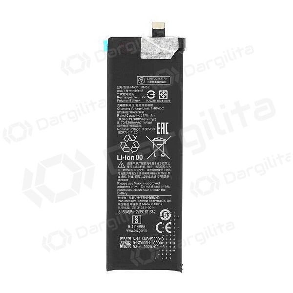 Xiaomi Mi Note 10, Mi Note 10 Lite, Mi Note 10 Pro, CC9 Pro baterija, akumuliatorius (BM52) Xiaomi Mi Note 10, Mi Note 10 Lite, Mi Note 10 Pro, CC9 Pro baterija, akumuliatorius (BM52)