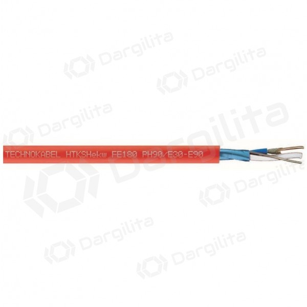 Gaisrinis nedegus kabelis Technokabel HTKSHekw FE180/Ph90 E30-E90 1x2x1.4mm (100m, B2ca, s1a, d0, a1, ekranuotas)