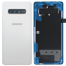 Samsung G975 Galaxy S10 Plus galinis baterijos dangtelis baltas (Ceramic White) (naudotas grade B, originalus)