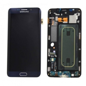 Samsung G925F Galaxy S6 Edge ekranas (juodas) (su rėmeliu) (naudotas grade B, originalus)