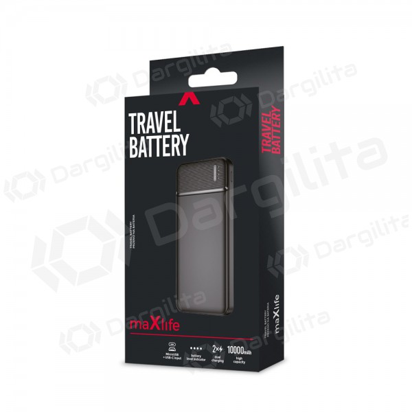 Išorinė baterija Power Bank Maxlife MXPB-01 10000mAh (juoda)