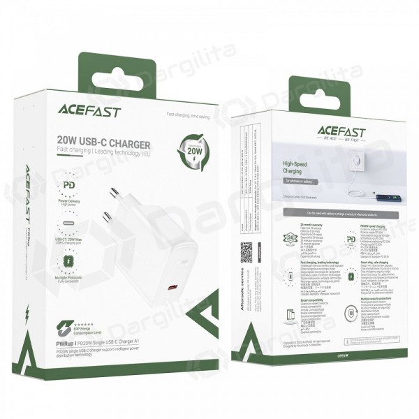 Telefono įkroviklis Acefast A1 20 W USB-C PD PPS QC4+ AFC FCP juodas