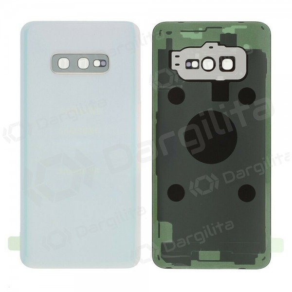 Samsung G970 Galaxy S10e galinis baterijos dangtelis baltas (Prism White) (naudotas grade A, originalus)