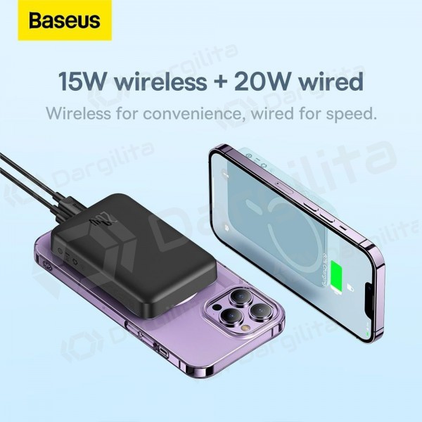 Išorinė baterija Power Bank Baseus Magnetic Mini Air 20W 10000mAh juoda P10059001113-00