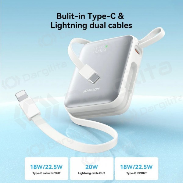 Išorinė baterija Power Bank Joyroom JR-PBF27 22.5W Mini 10000mAh balta