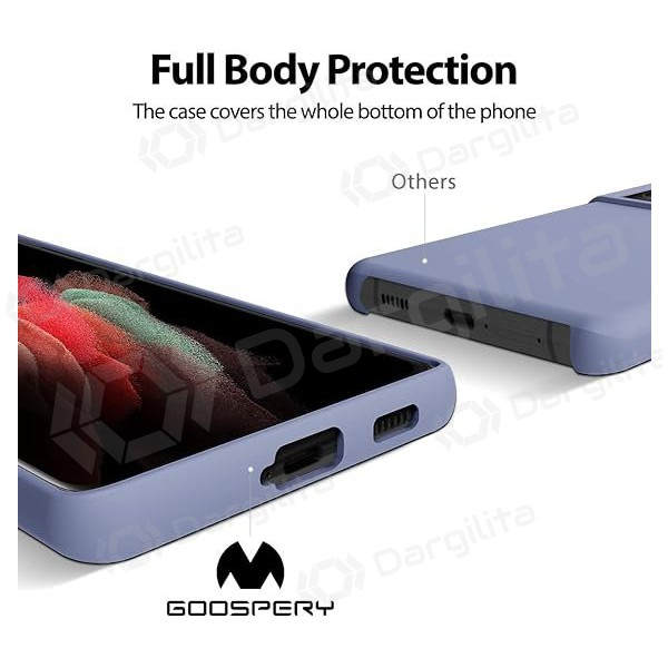 Samsung Galaxy S25 Ultra dėklas Mercury "Silicone Case" (levandos pilka)