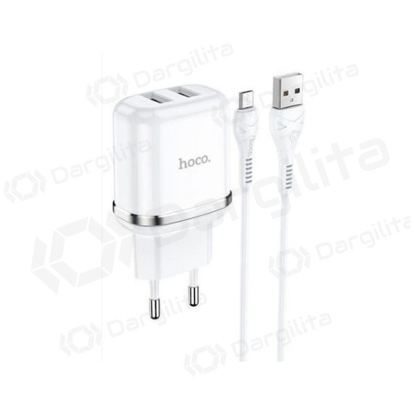 Įkroviklis HOCO N4 Aspiring Dual USB + type-C kabelis (5V 2.4A) (baltas)
