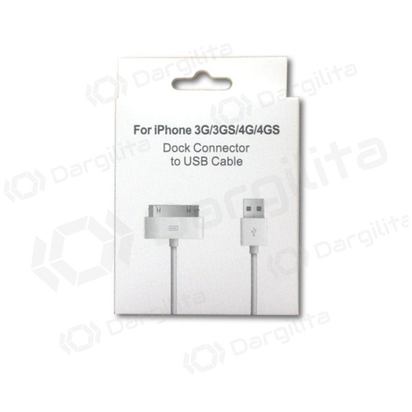 USB kabelis iPhone 4 30-Pin 1.0m HQ USB kabelis iPhone 4 30-Pin 1.0m HQ