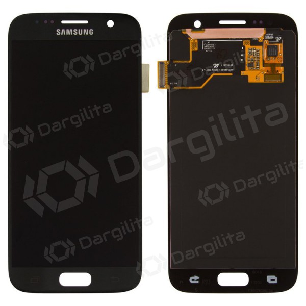 Samsung G930F Galaxy S7 ekranas (juodas) (service pack) (originalus)