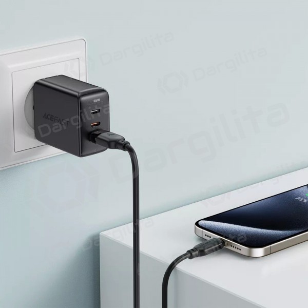 USB-C laidas Acefast C16-04 USB-A į USB-C 1.2 m 3A juodas