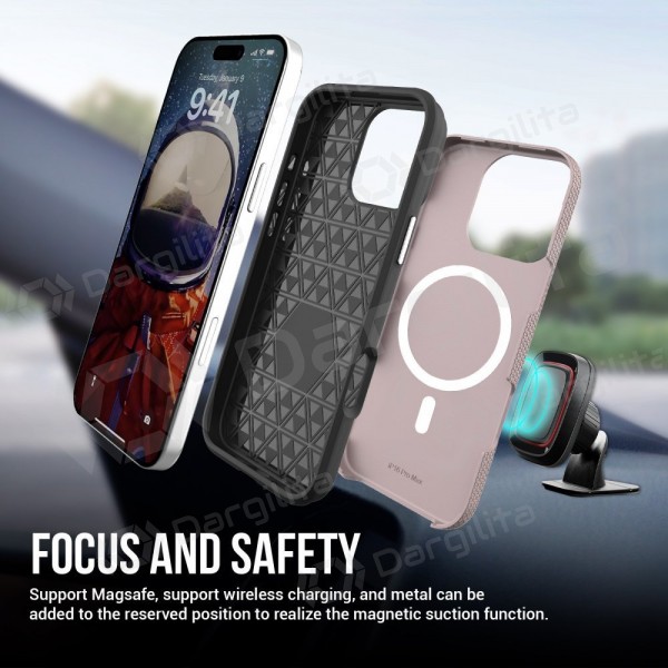 Apple iPhone 17 Pro Max, 18 Pro Max dėklas „Perfectionists“ (rožinio aukso)