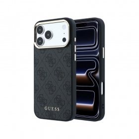 Apple iPhone 18 Pro Max dėklas "Guess PU Leather 4G Gold Frame MagSafe"
