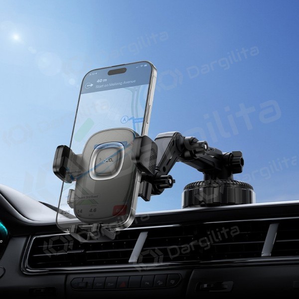 Automobilinis telefono laikiklis Hoco H89 ant prietaisų skydelio 4.5–7 col.